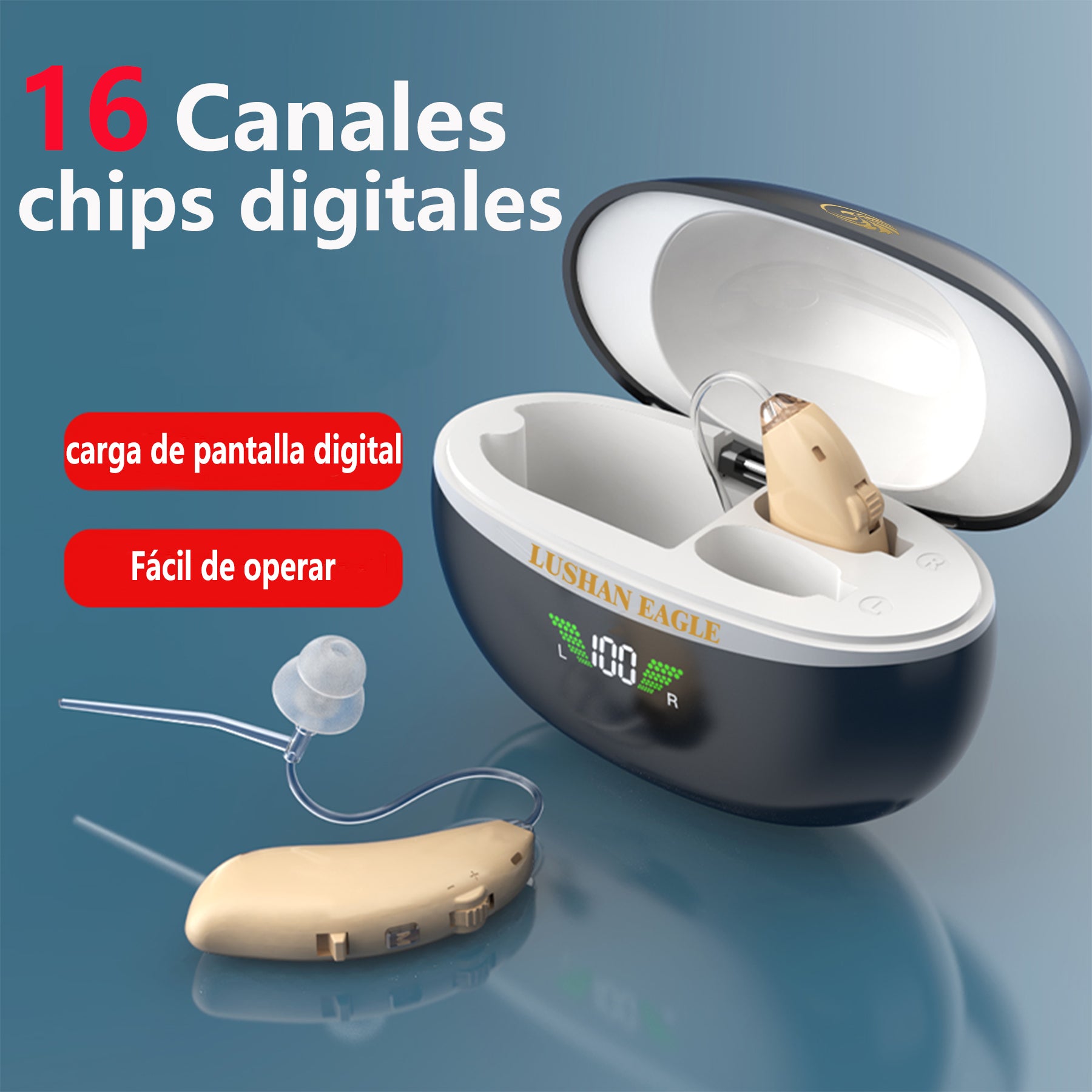 Amplificador De Sonido LUSHAN EAGLE - Auriculares Recargables Con Chip Digital, Volumen Ajustable, Ideales Para Personas Mayores