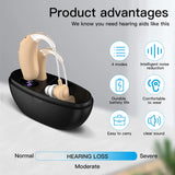 Audífonos, auriculares de amplificación de sonido, conducto de aire recargable, nueva tecnología, silenciosos, compactos y cómodos. 