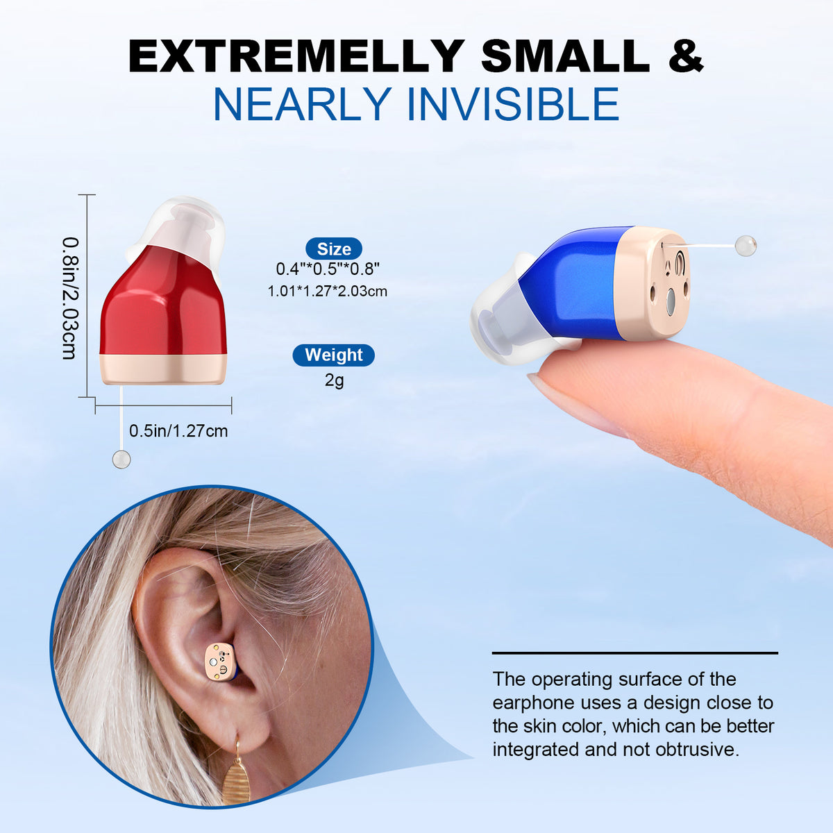 LUSHAN EAGLE Mini Hearing Aid Rechargeable Amplifies Sound Easy to car ...